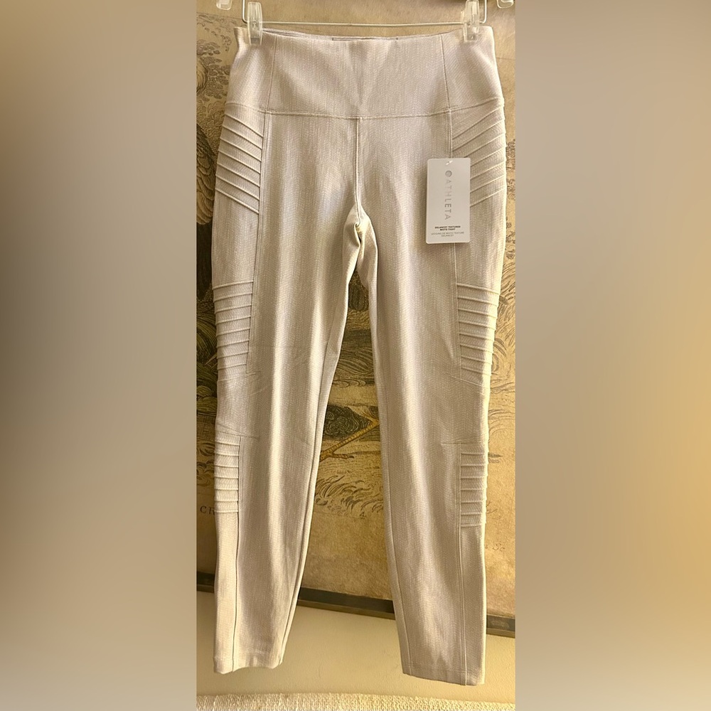 * New Athleta Delancey Textured Moto Tight Leggings SZ Medium *